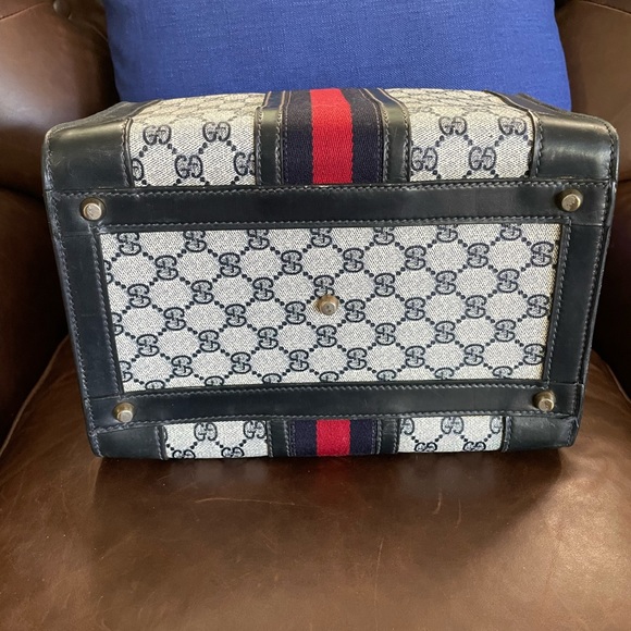 Gucci Bags Vintage Gucci Train Case Luggage Authentic Navy Blue And